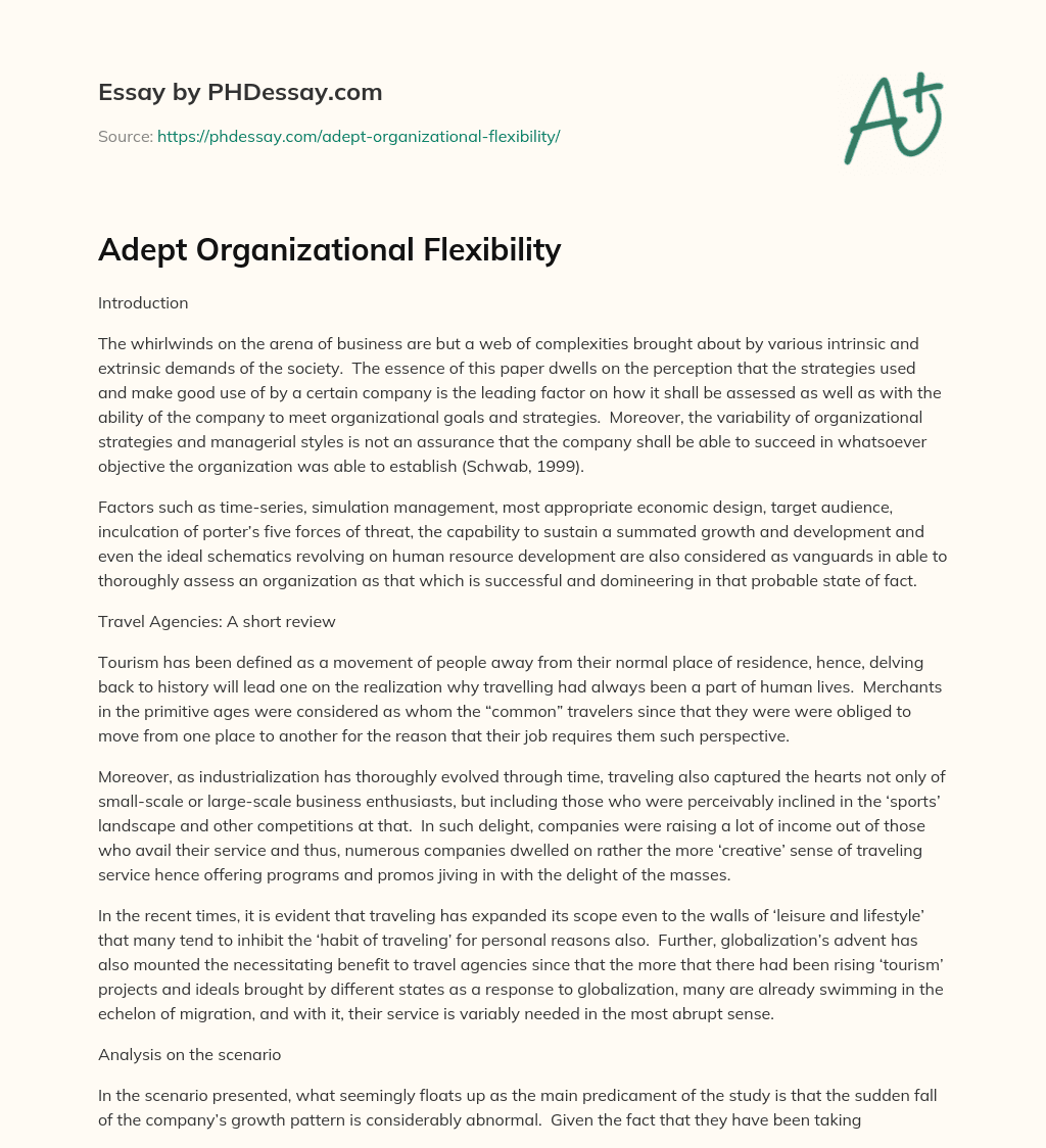 Adept Organizational Flexibility essay