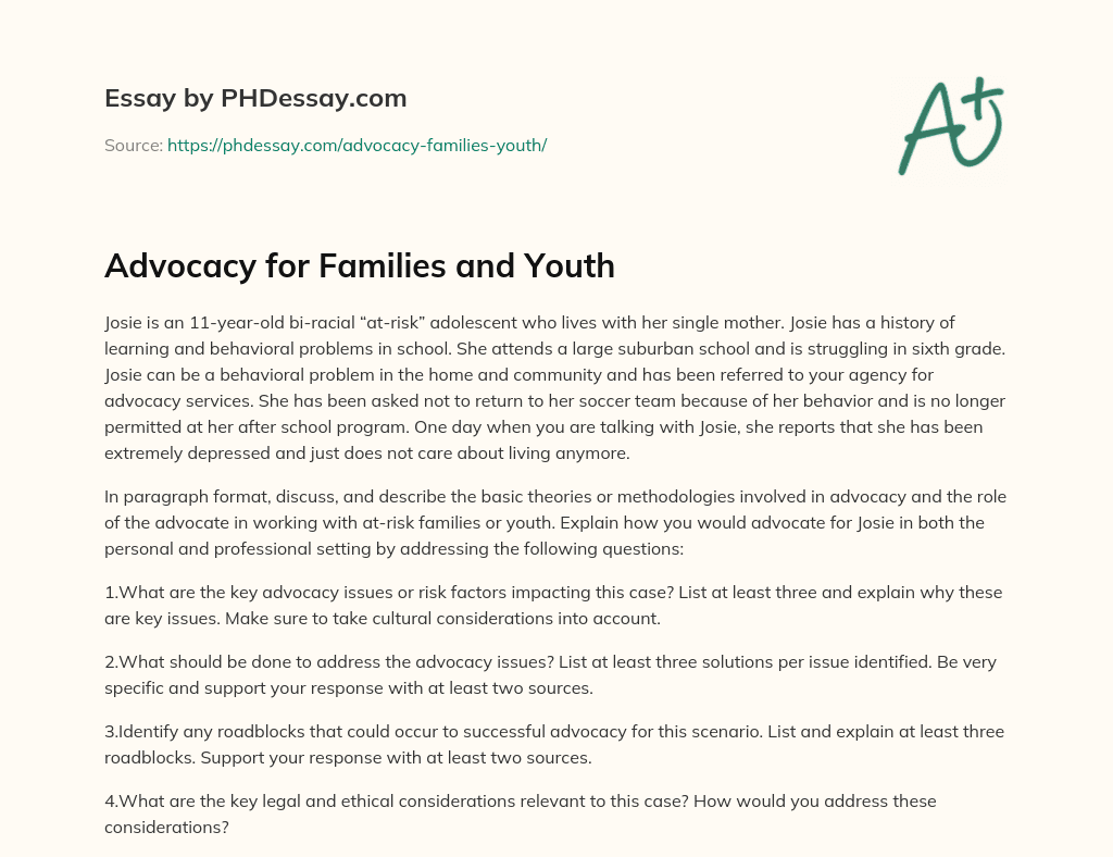 youth empowerment advocacy essay