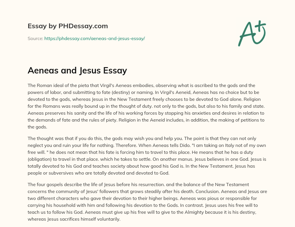 Aeneas and Jesus Essay essay