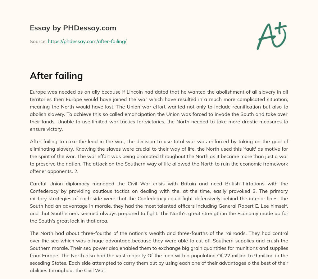After failing essay