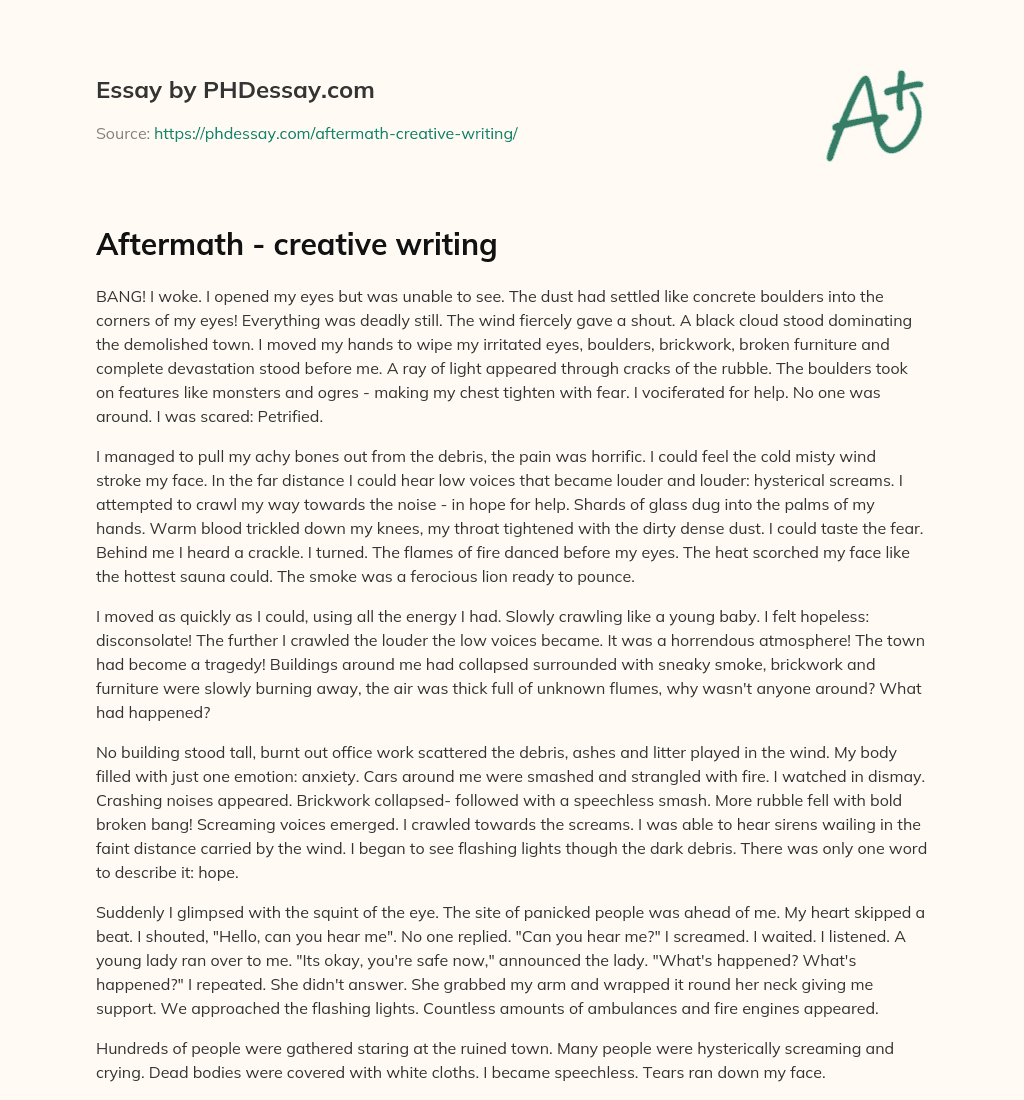 Aftermath – creative writing essay