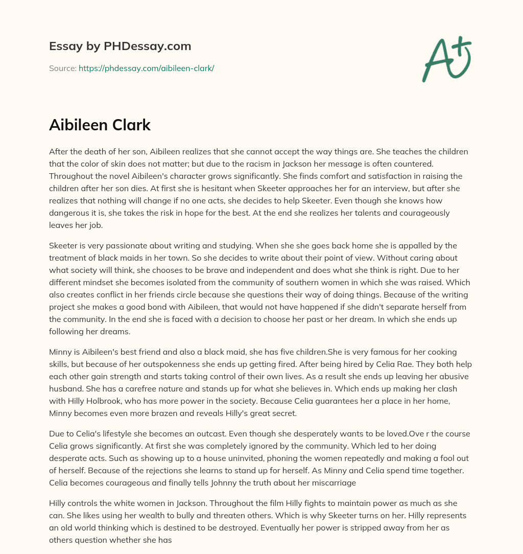 Aibileen Clark essay