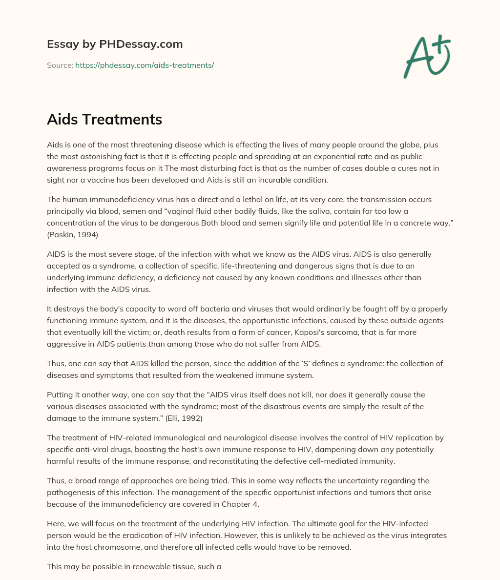 Aids Treatments essay