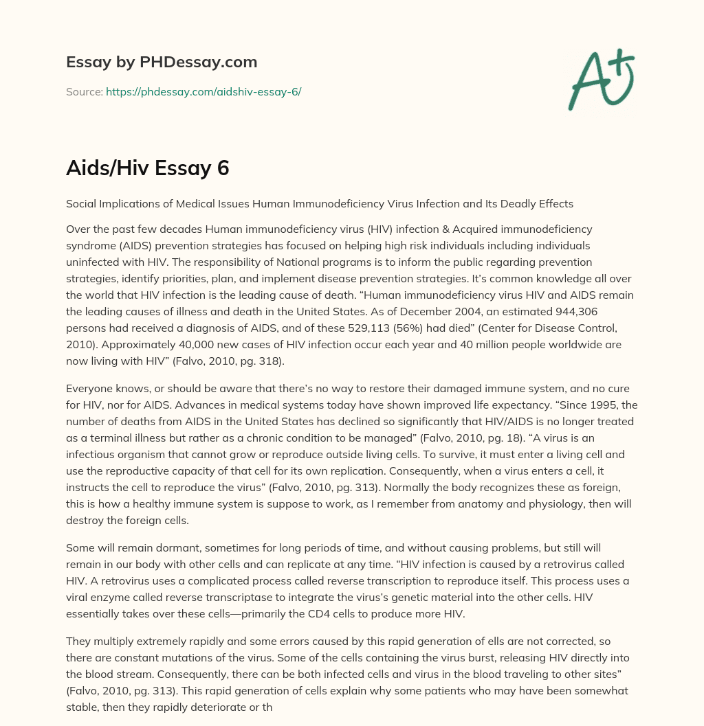HIV/AIDS Prevention Strategies: Informing the Public and Identifying Priorities essay