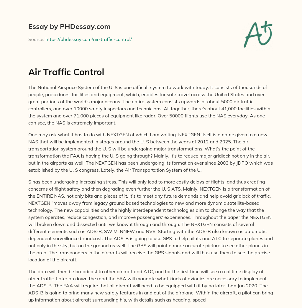 write an essay on air transportation