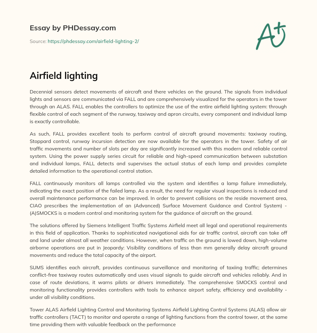 Airfield lighting essay