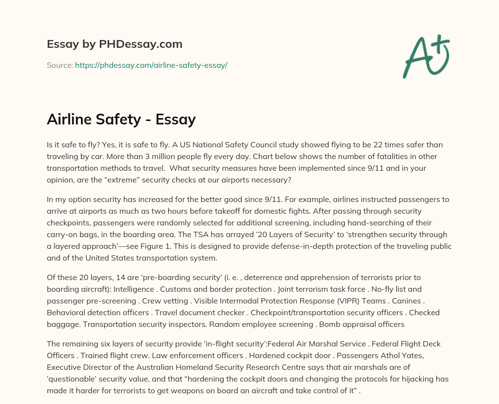 Airline Safety – Essay essay
