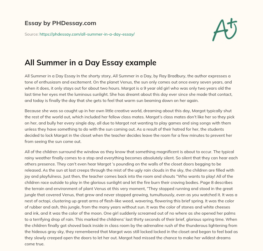 essay on a summer day