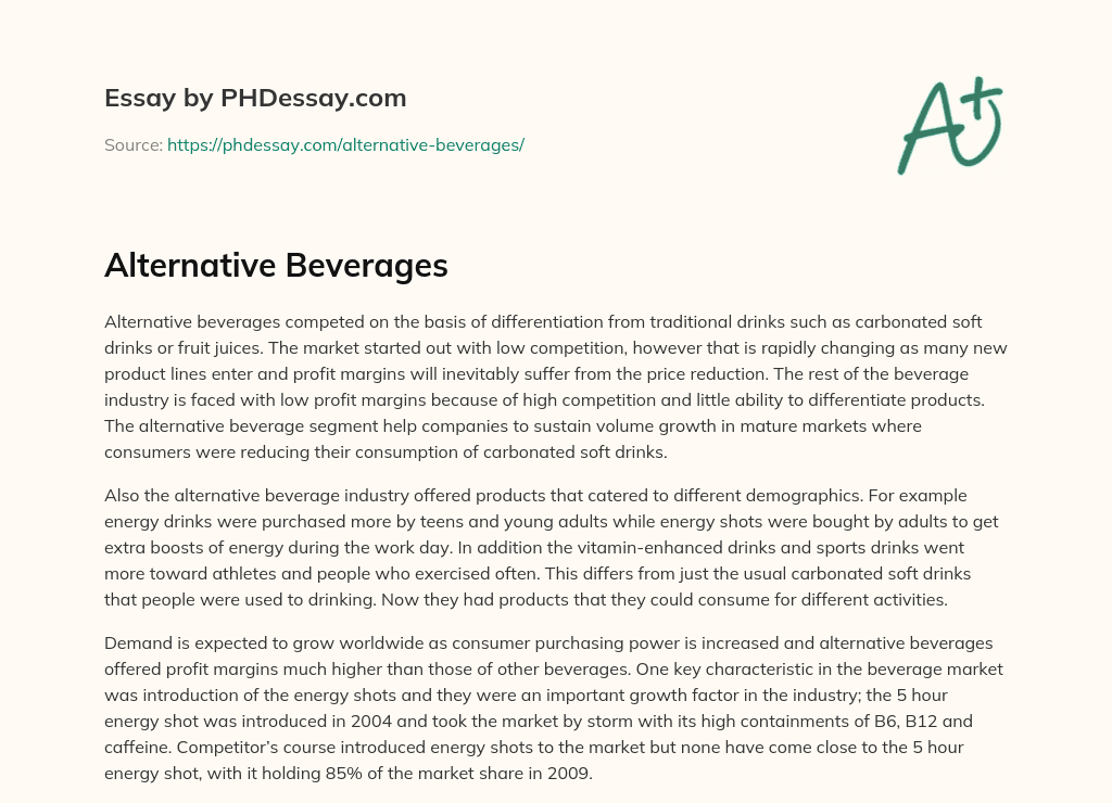 Alternative Beverages essay