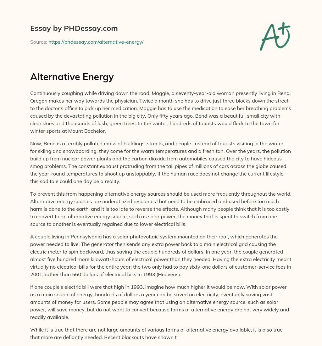 Alternative Energy essay