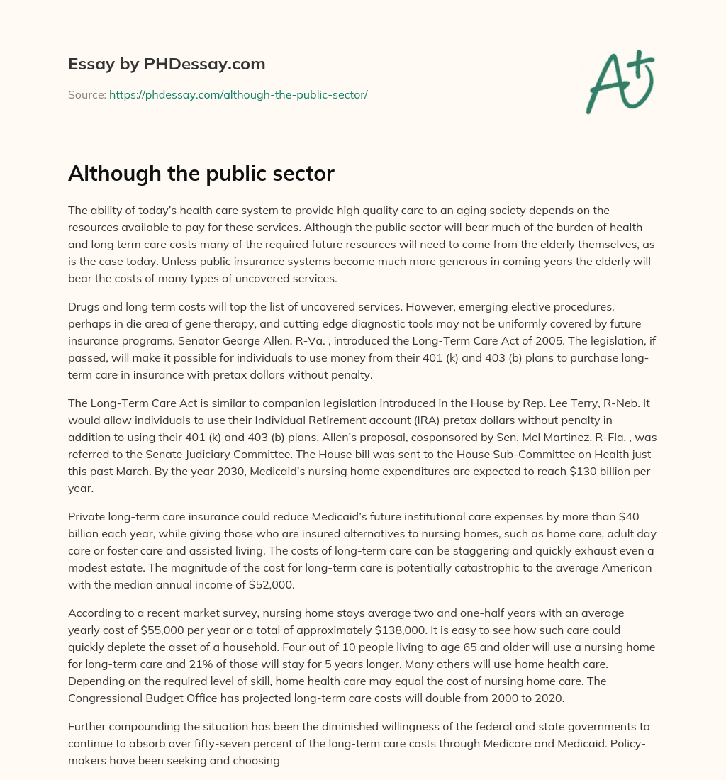 Although the public sector essay