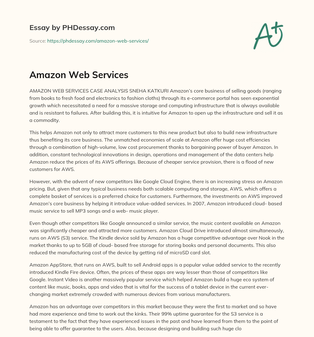 Amazon Web Services essay