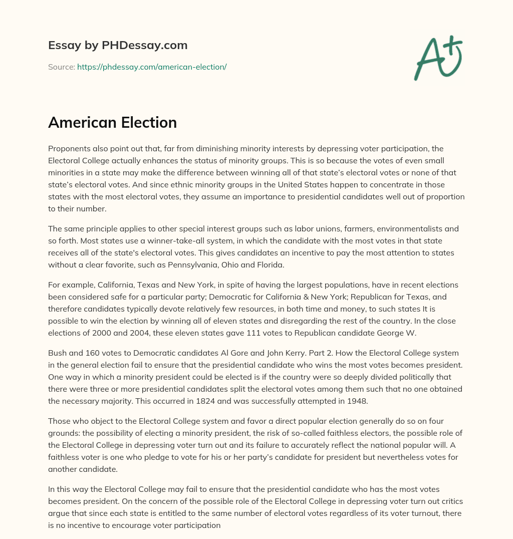 American Election essay