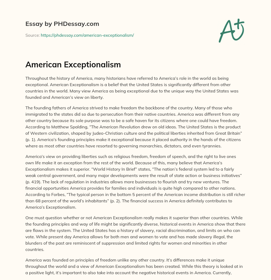 American Exceptionalism essay