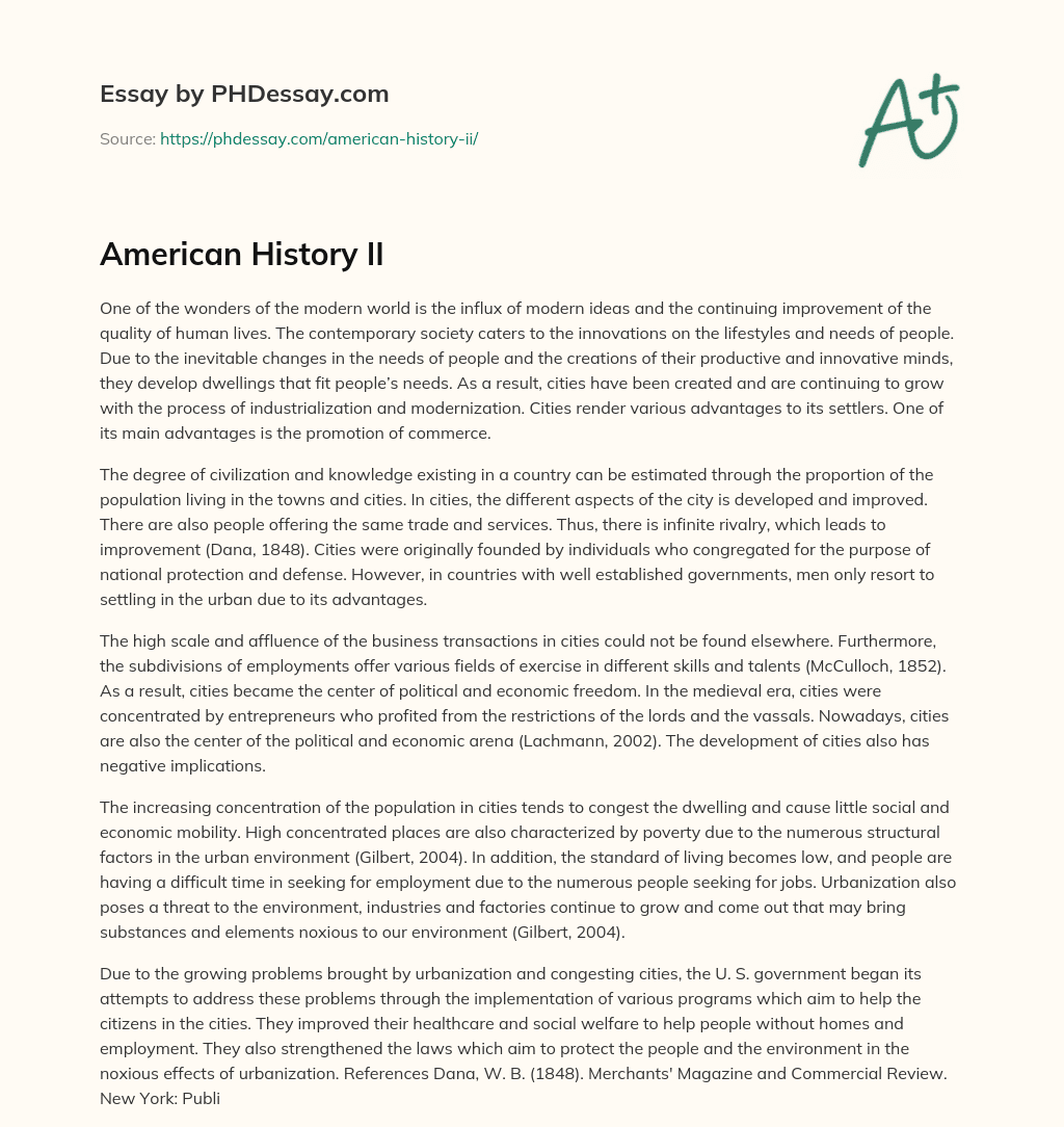 American History II essay