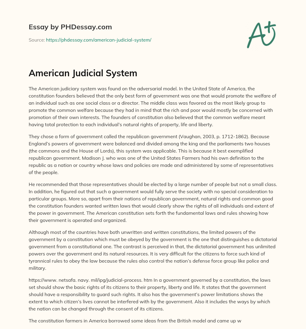 American Judicial System essay