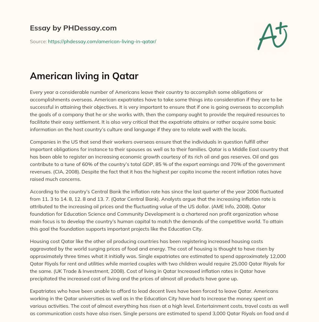 American living in Qatar