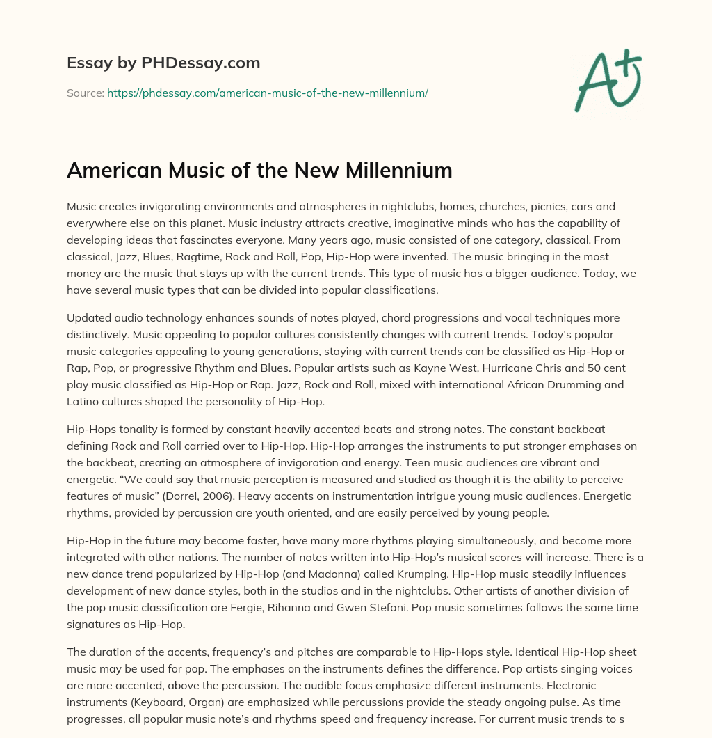 American Music of the New Millennium essay