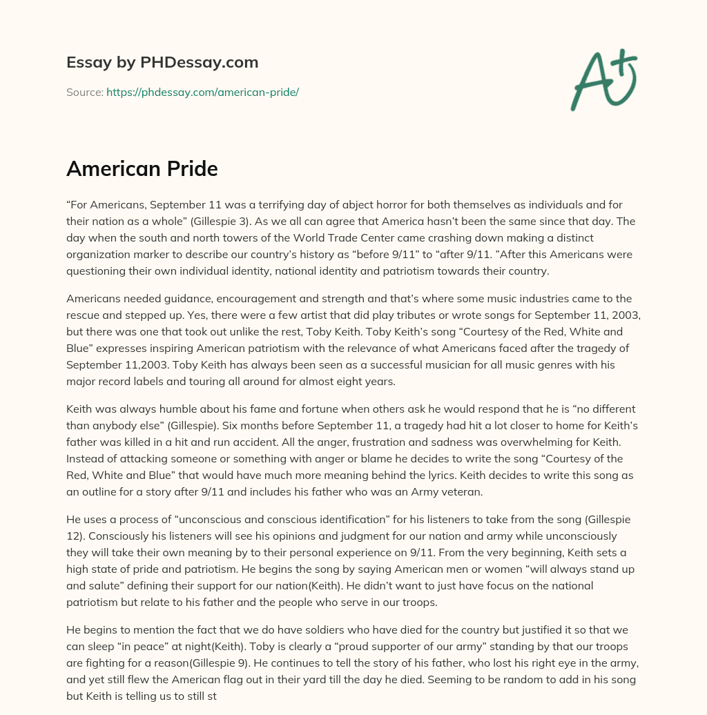 American Pride essay