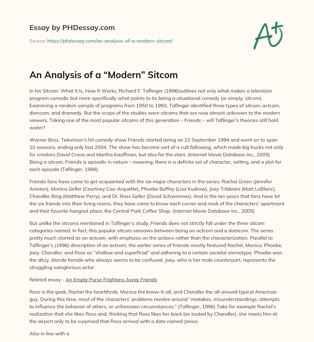 An Analysis of a “Modern” Sitcom essay