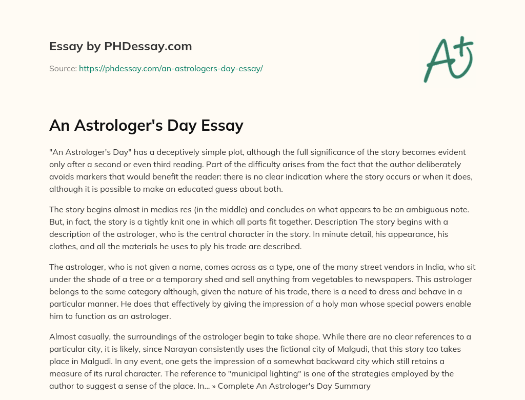 An Astrologer’s Day Essay essay