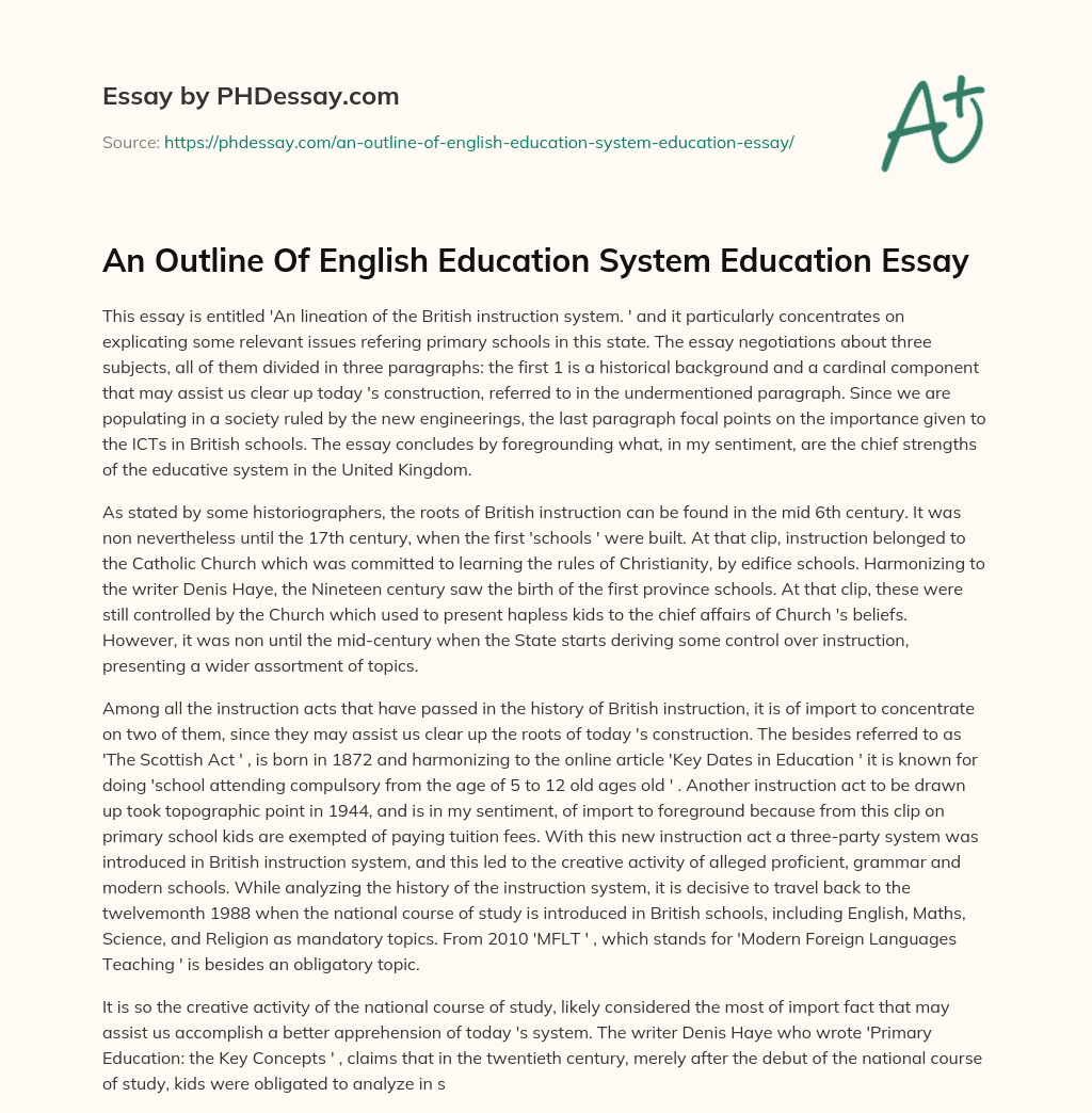 education system in england essay
