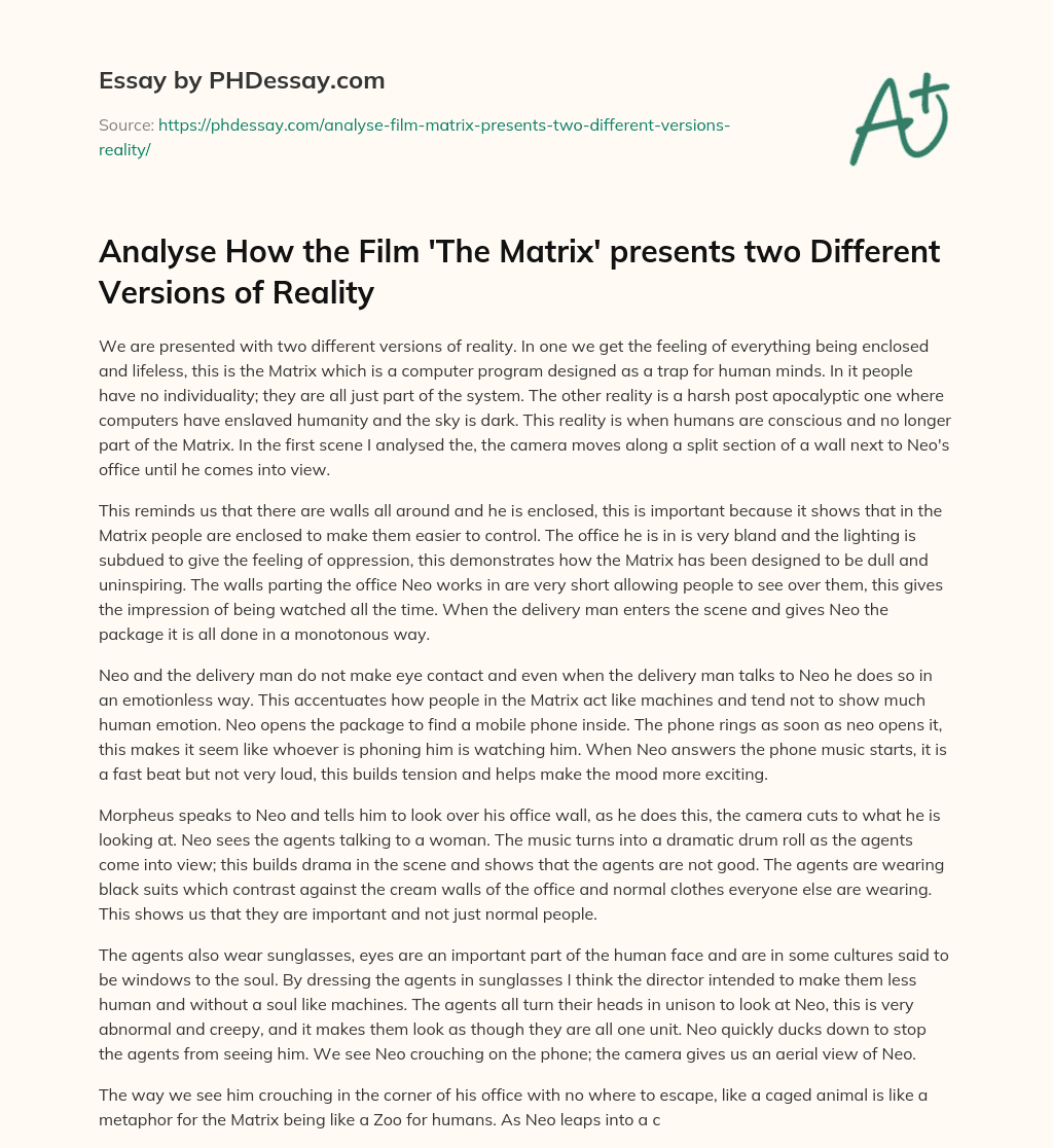 matrix film review essay