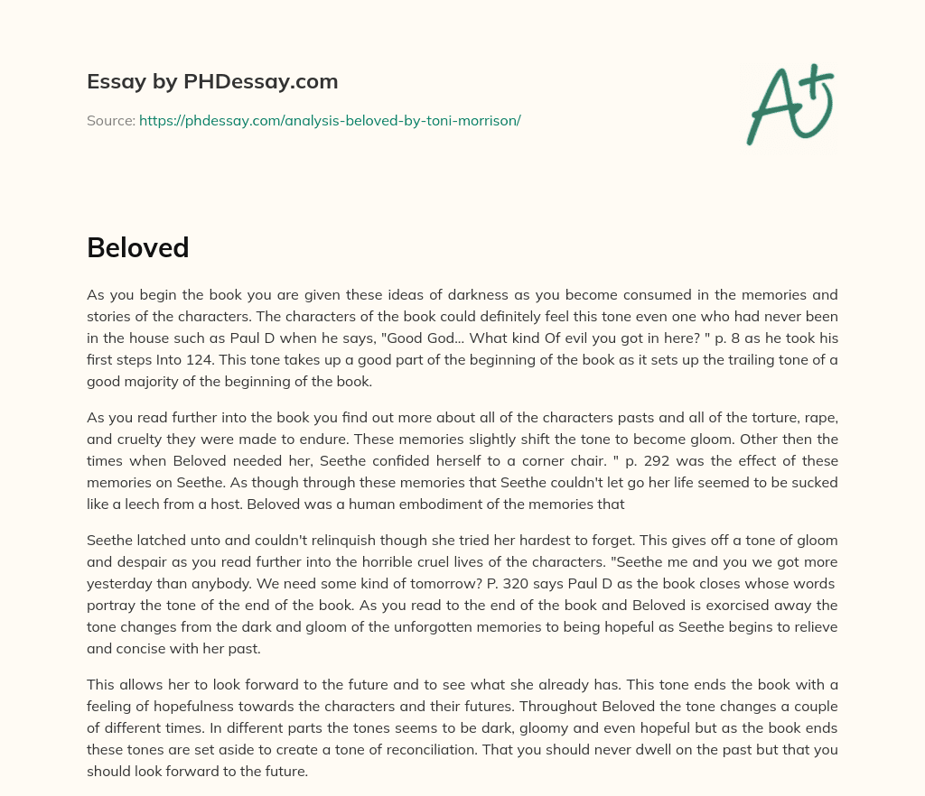 The Dark and Gloomy Tone of Beloved essay