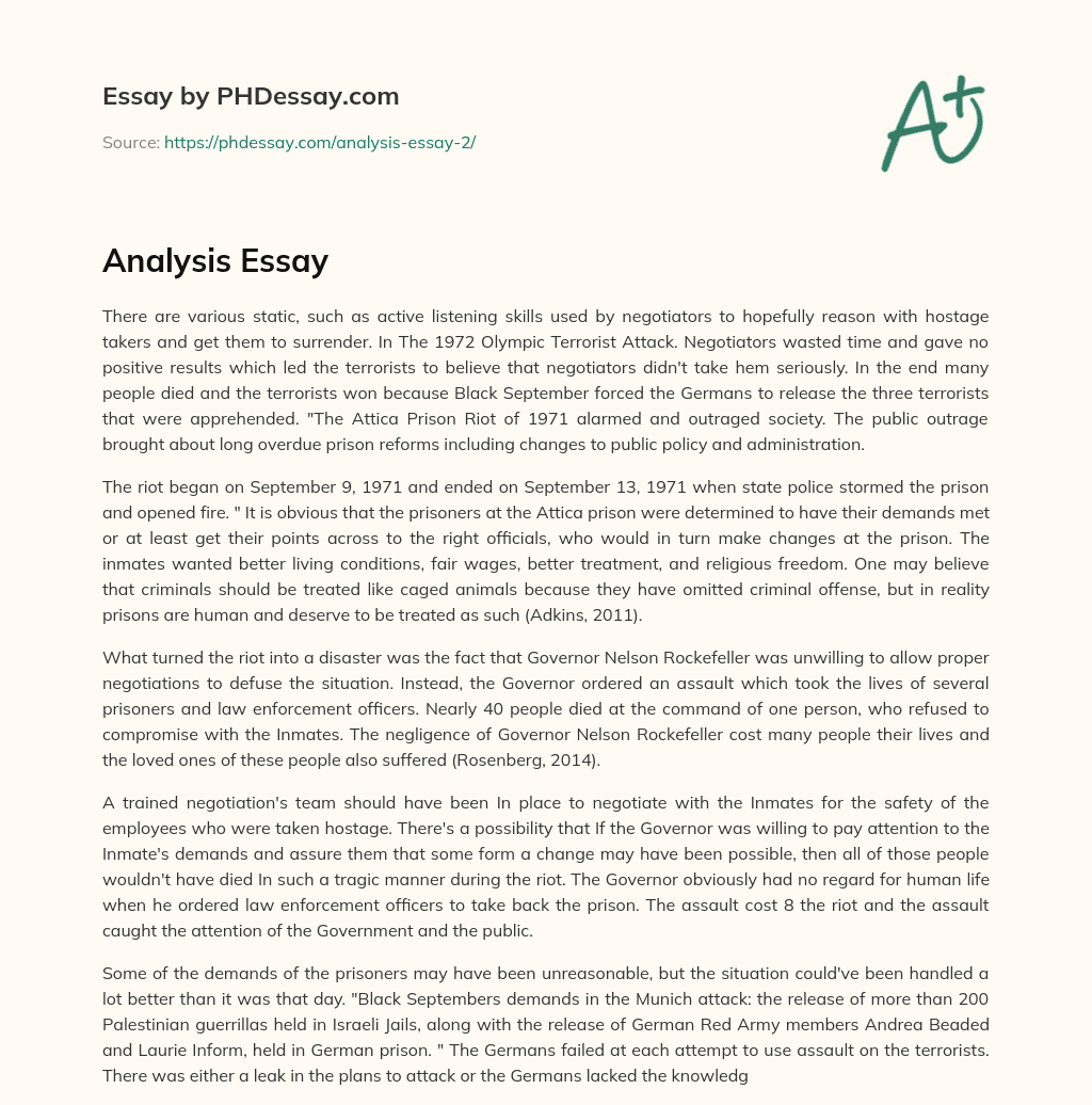 Negotiation Skills and Prison Reforms: Lessons from History essay