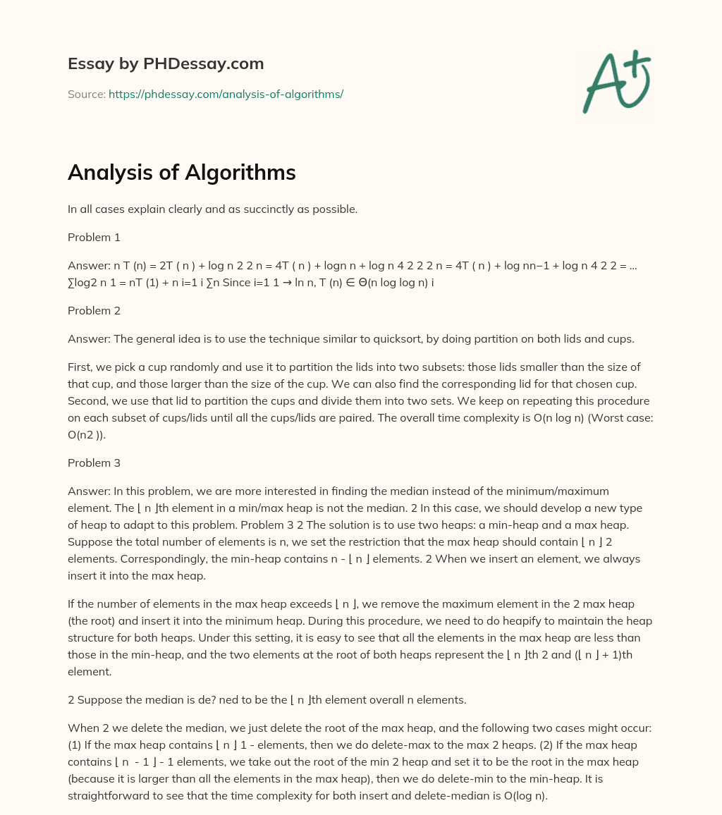 research paper on algorithms