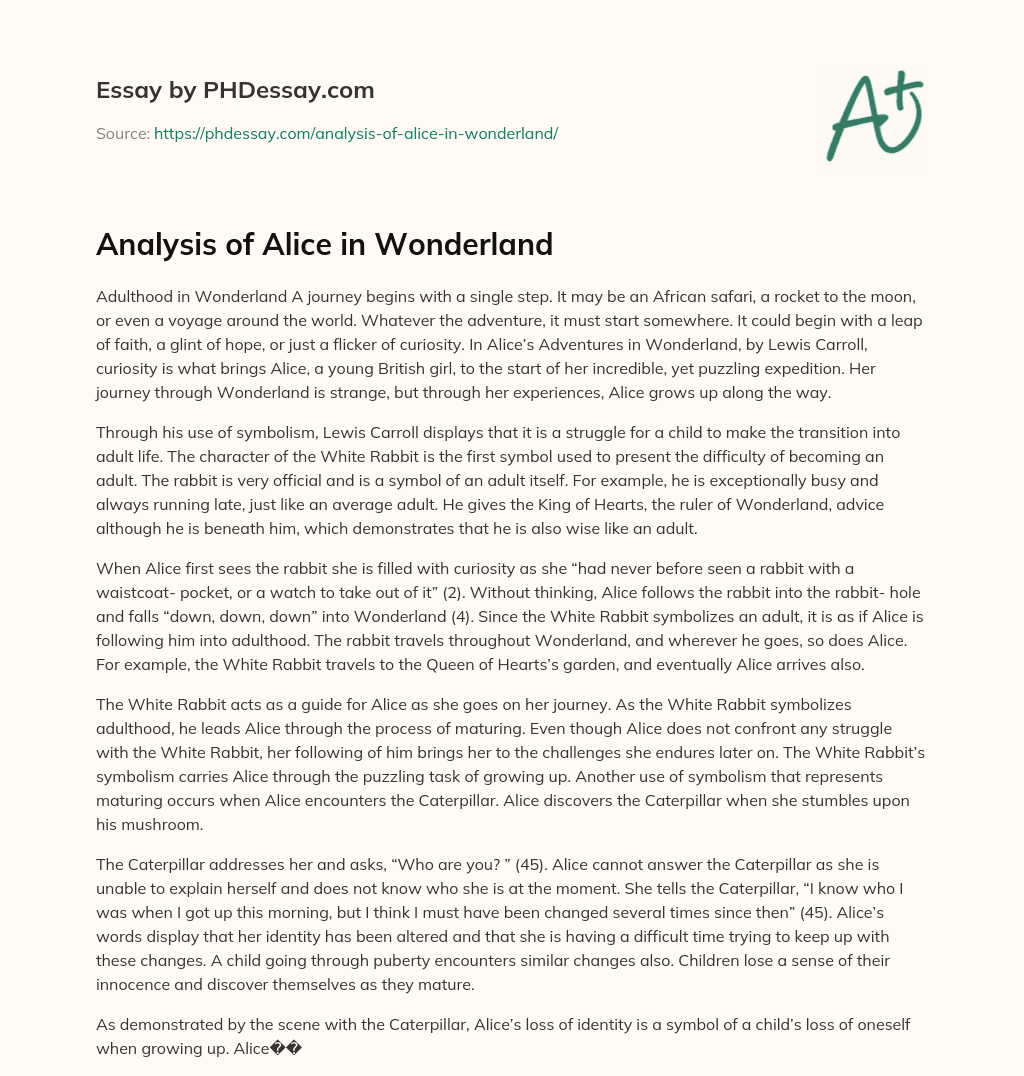 analysis-of-alice-in-wonderland-phdessay