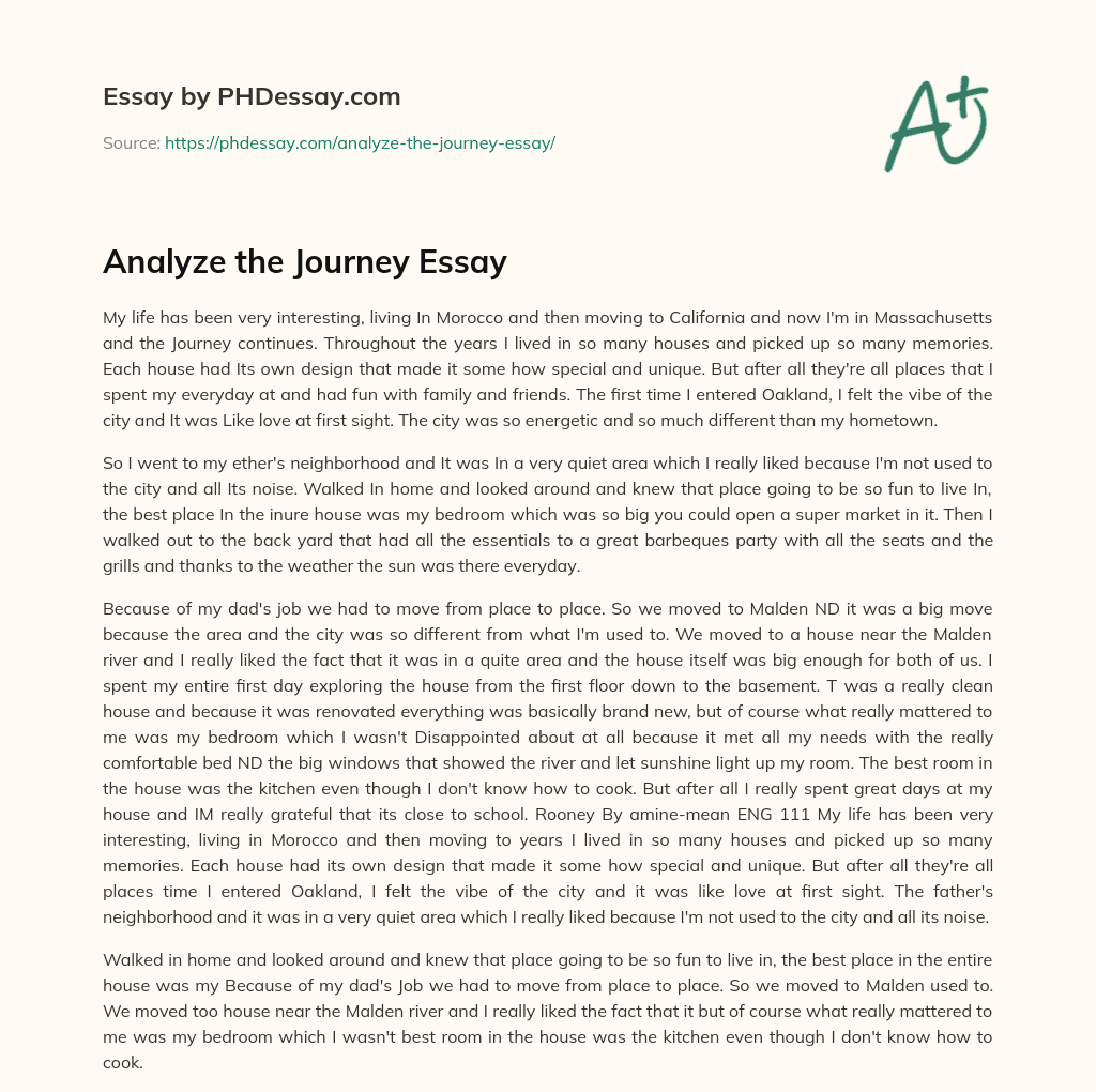 Memories of Moving: From Morocco to California to Massachusetts essay