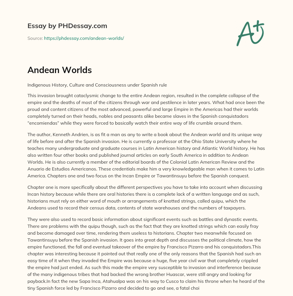 Andean Worlds essay
