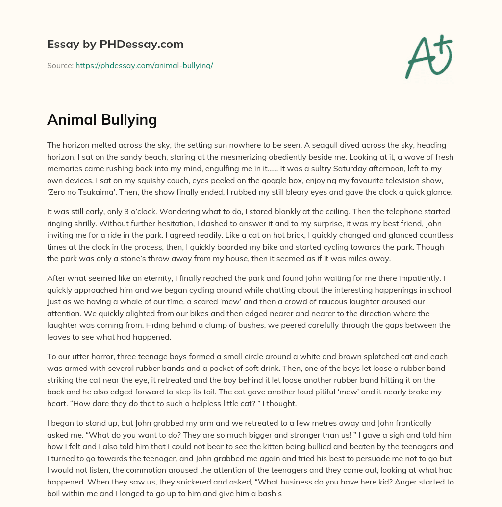 Animal Bullying essay