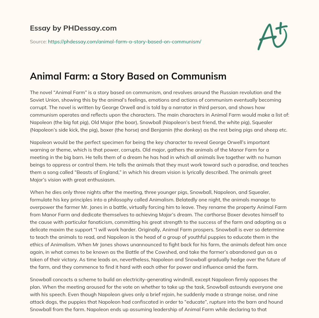animal farm communism essay