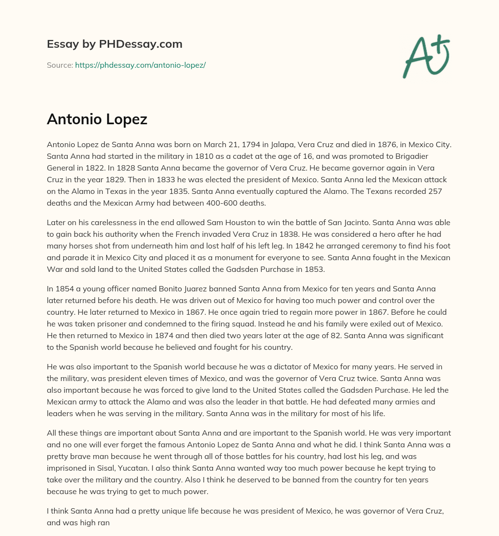 Antonio Lopez essay