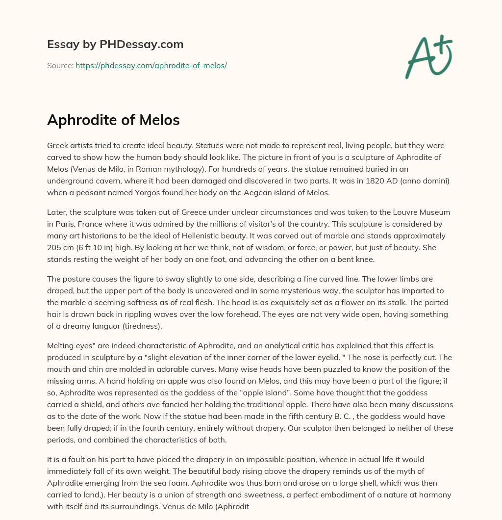 Aphrodite of Melos essay