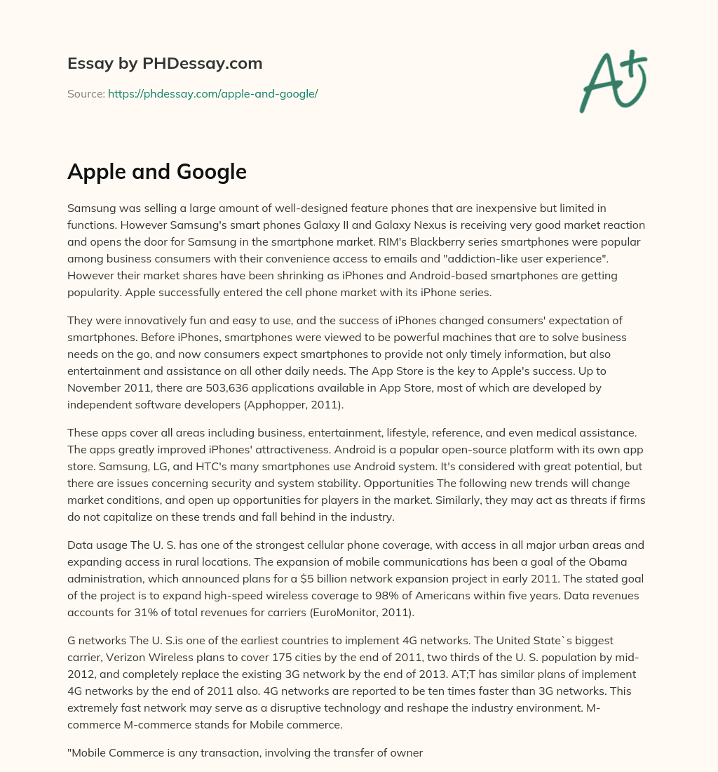 Apple and Google essay