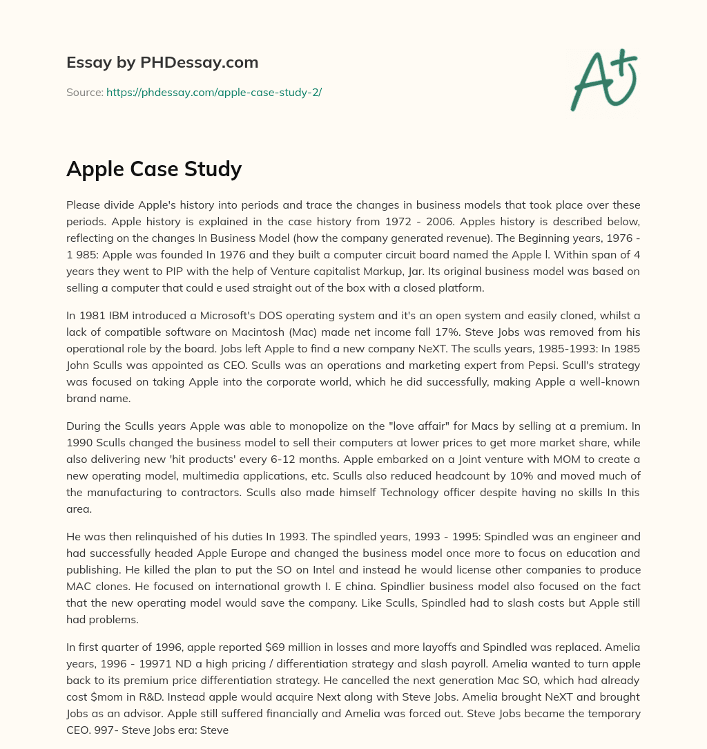 Apple Case Study essay