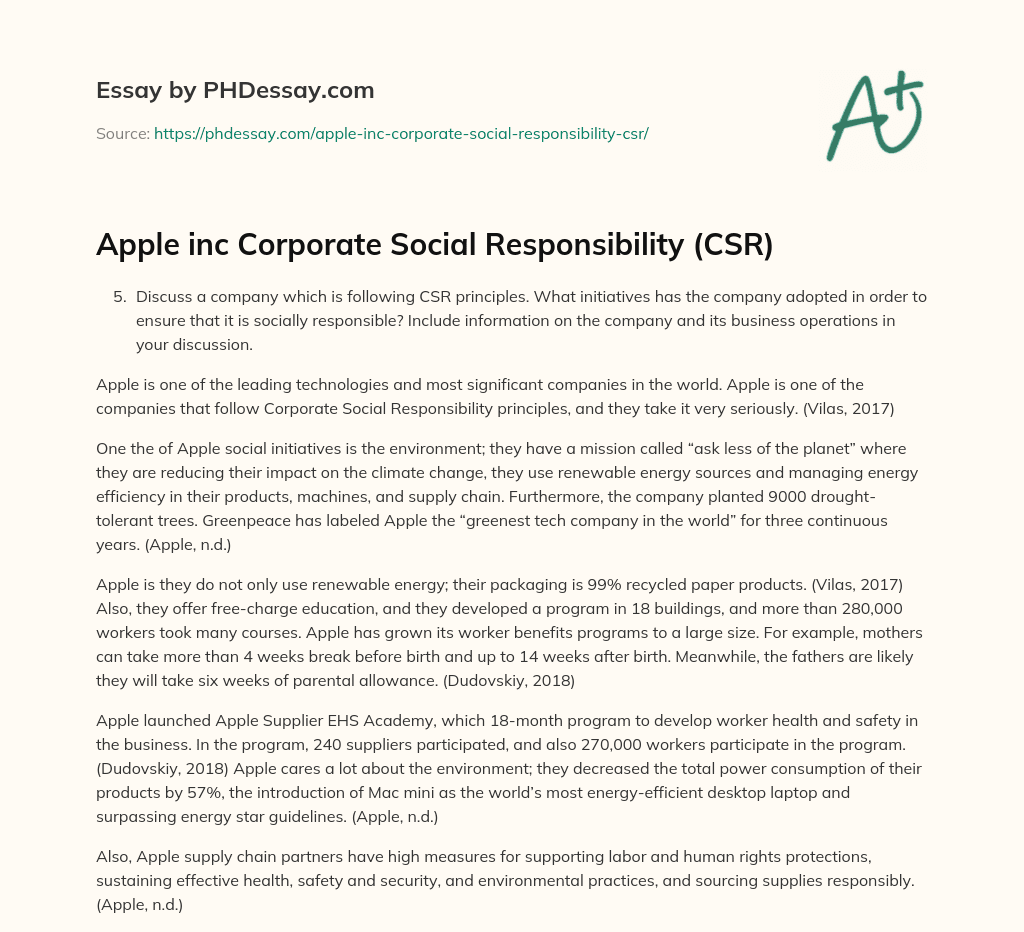 apple corporate social responsibility case study