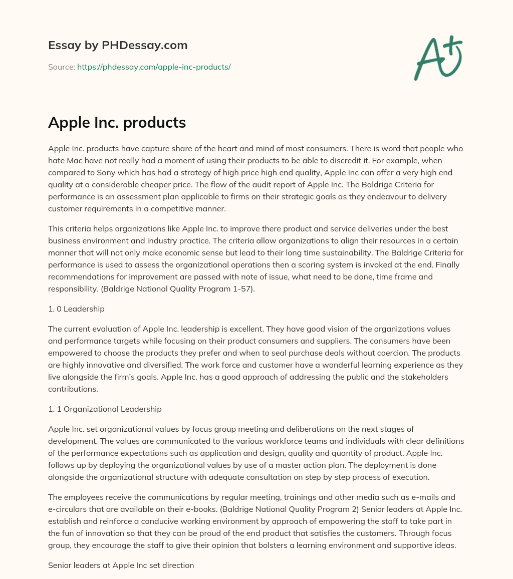 Apple Inc. products essay