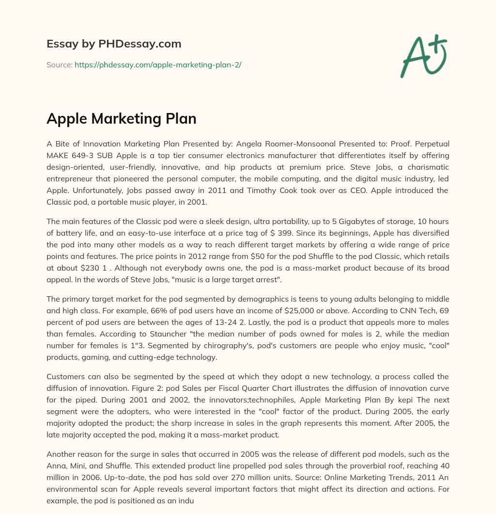 Apple Marketing Plan essay