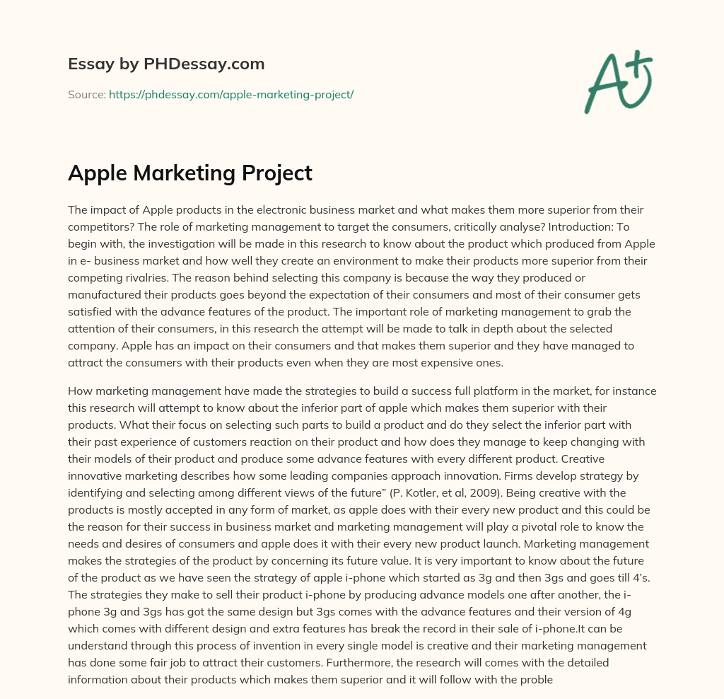 Apple Marketing Project essay