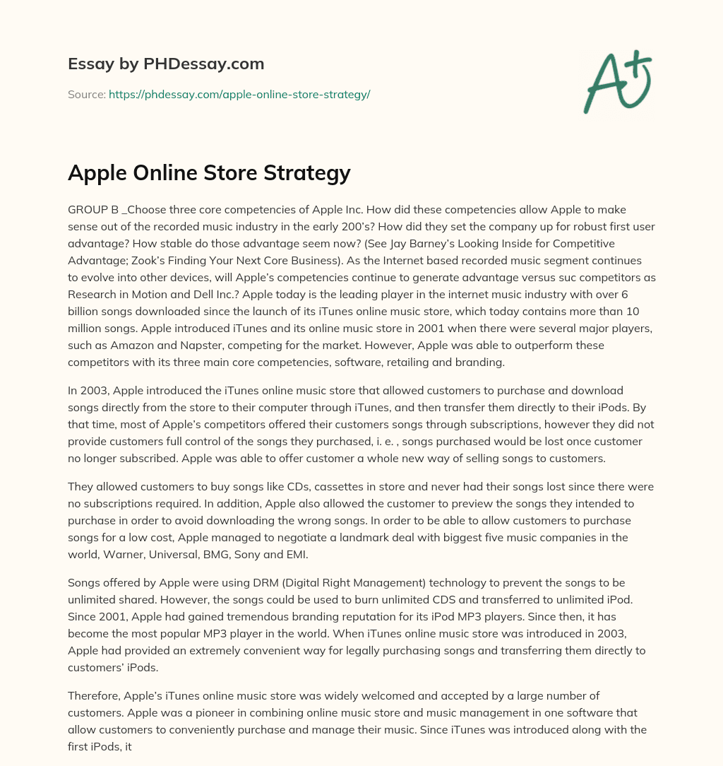 Apple Online Store Strategy essay
