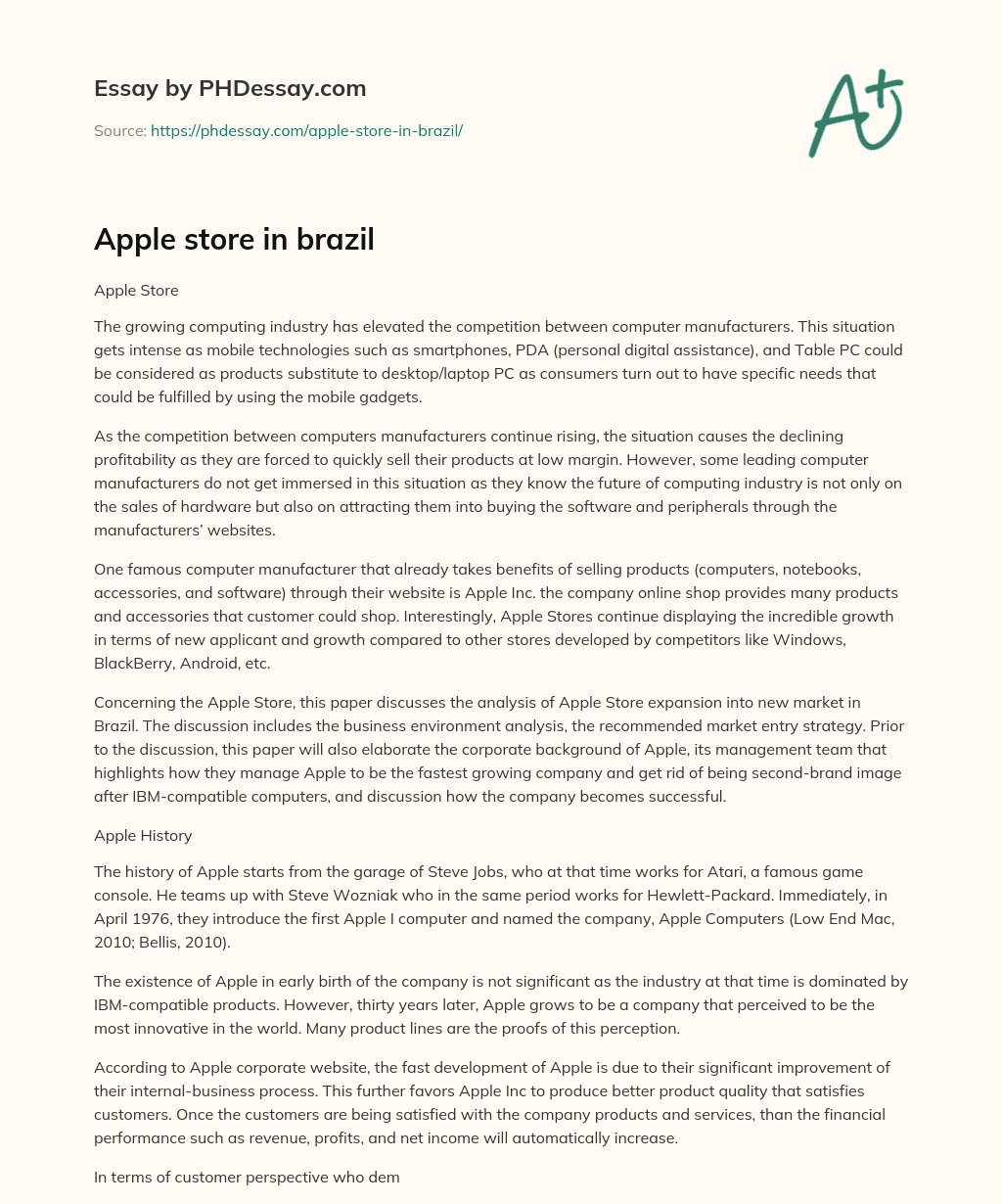 Apple store in brazil essay