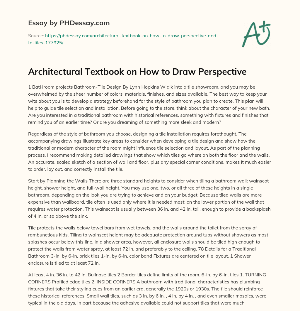 Architectural Textbook on How to Draw Perspective essay