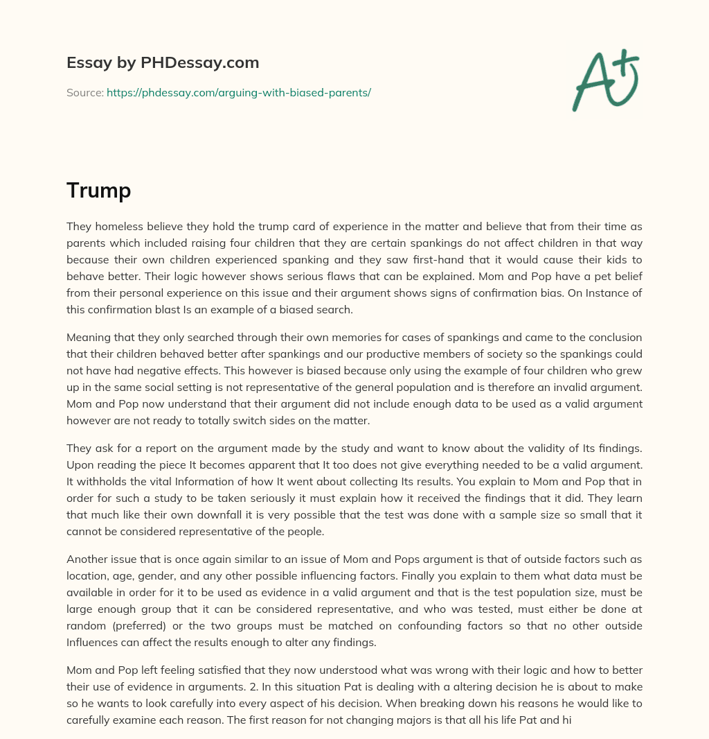 Homeless Belief in Positive Effects of Physical Discipline on Children essay