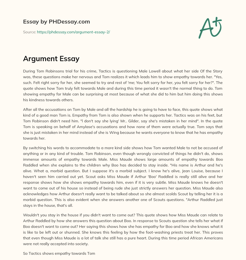 essay on writers arguments