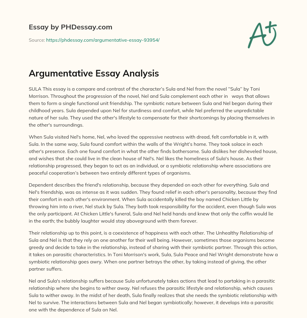 argumentative essay about analysis