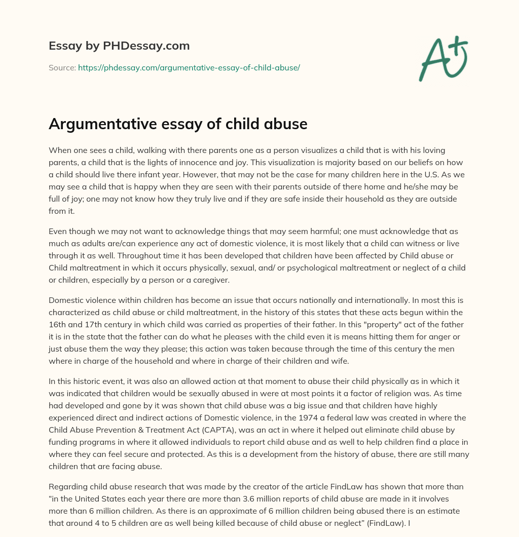 argumentative essay topics on child abuse